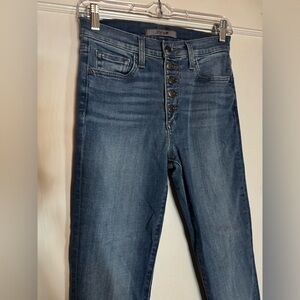Joe's Jeans Medium Blue High-Rise Button-Fly Peg Leg Skinny Hipster Punk Moto